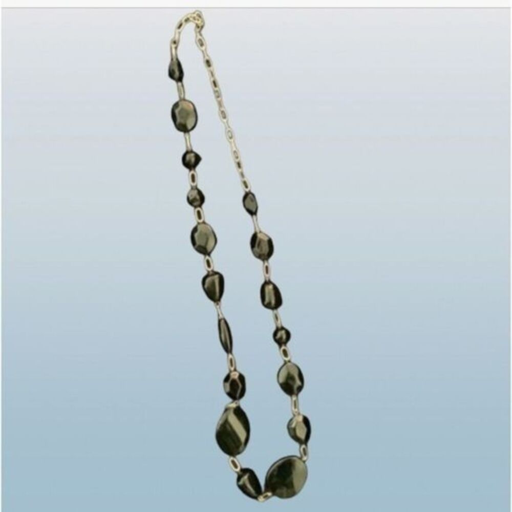 Black and silver longer length statement necklace
